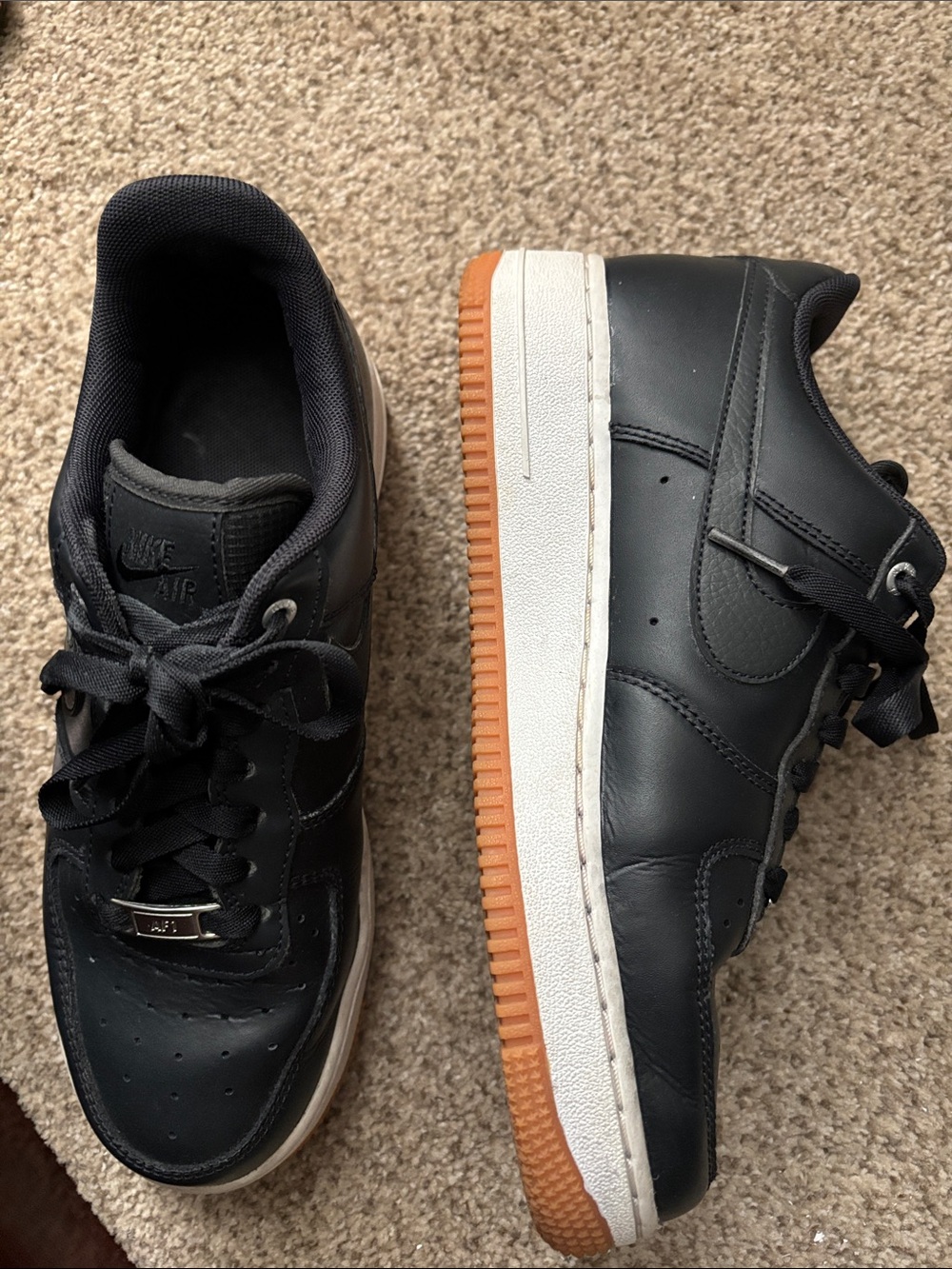 Nike Air Force 1 Sage Women’s Low Top Sneakers in Black with White Platform Sole
